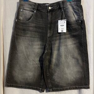 NWT Bershka Faded Black Jean Shorts